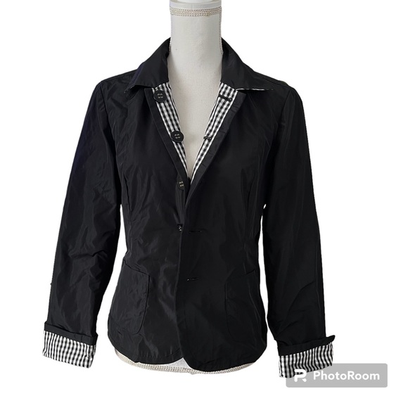 Weekend Max Mara  Women's Black Reversible Coat Jacket Solid/Plaid  Size S - Picture 1 of 10